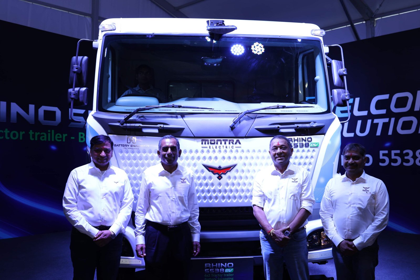 Montra Electric launches Rhino 5538 EV 4×2 TT with 6-min battery swap, inaugurates women-monitored battery plant