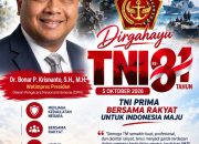Dr. Bonar P. Krisnanto Beri Ucapan HUT ke-81 TNI, Harapkan TNI Makin Kuat dan Profesional