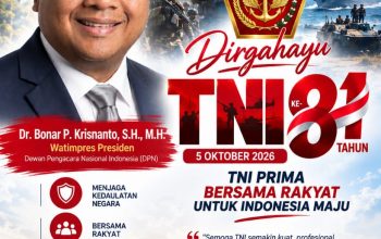 Dr. Bonar P. Krisnanto Beri Ucapan HUT ke-81 TNI, Harapkan TNI Makin Kuat dan Profesional