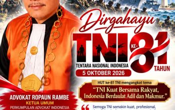 Adovokat Ropaun Rambe Sampaikan Ucapan HUT ke-81 TNI